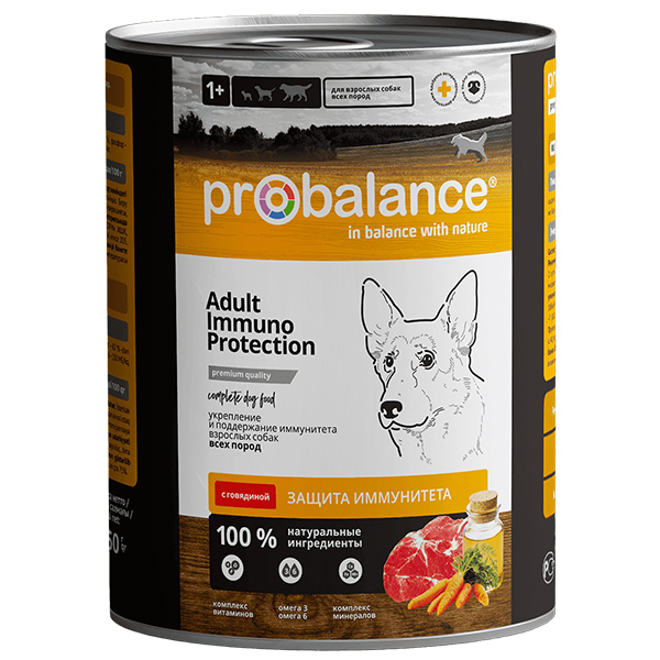 0013248.jpg ProBalance корм конс.д/соб 850гр говядинаAdult Immuno Protection — изображение 1
