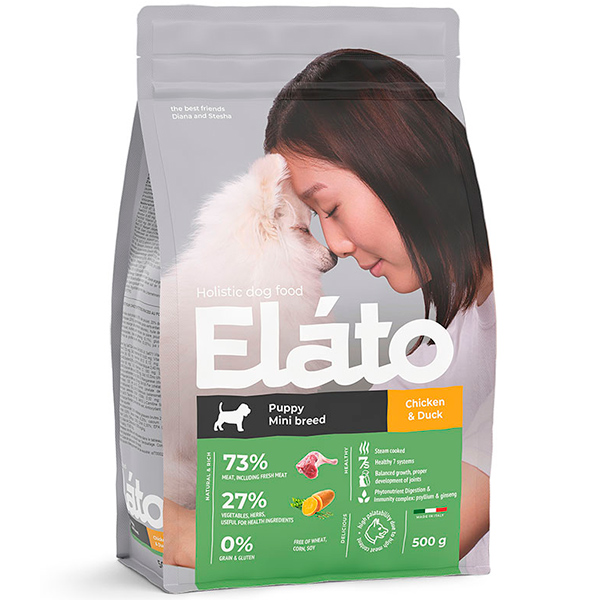 0021451.jpg Elato Holistic д/щенков мел.пор.с курицей и уткой 500г — изображение 1