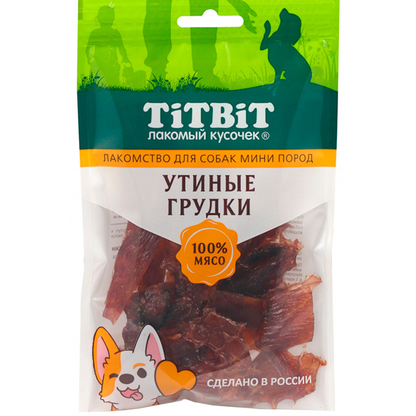 0024891.jpg Титбит Утиные грудки для собак мини пород 70 г — изображение 1