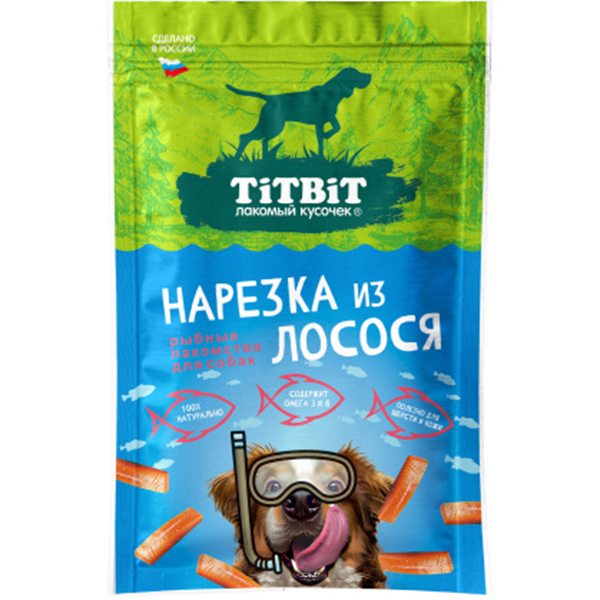 0036848.jpg Титбит Нарезка из лосося для собак 80 г — изображение 1