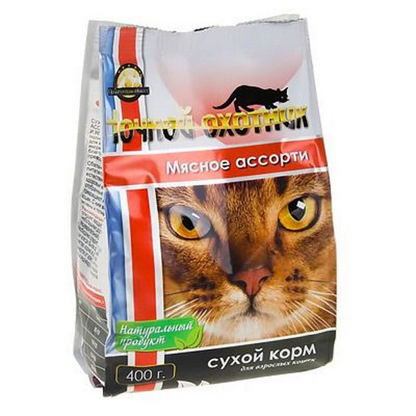 00021348.jpg Ночной охотник сух.400гр д/кош ^Мясное ассорти^ пакет — изображение 1