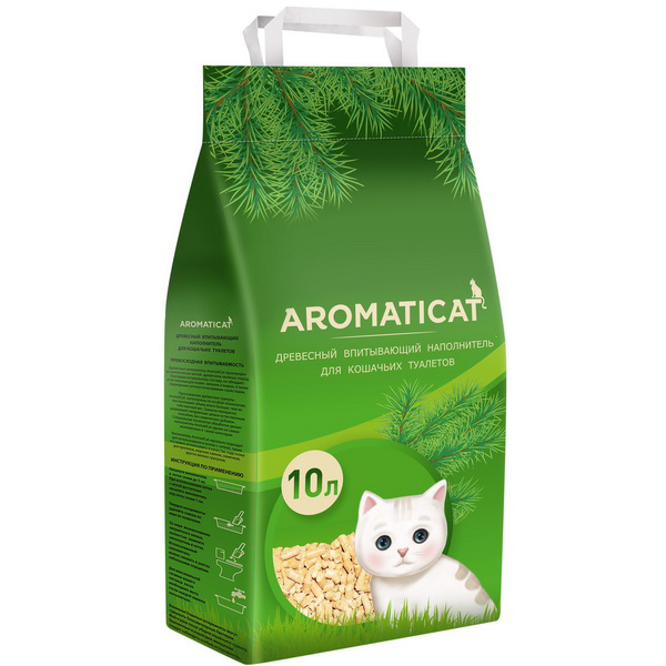 0016138.jpg Aromaticat наполнитель для кош.туалета древесный впитывающий 10л — изображение 1